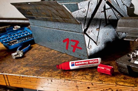 Marker E-800 EDDING czerwony końcówka ścięta 12 mm