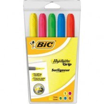 Zakreślacze BIC Highlighter Grip mix Etui 5szt, 896055