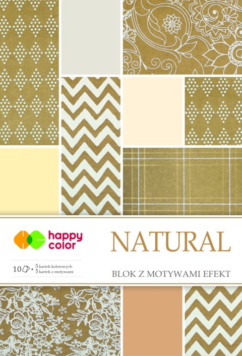 Blok effect NATURAL 20x29cm 170-220g/m2 10 ark. 5 mot. HAPPY COLOR 7717 2029-NA