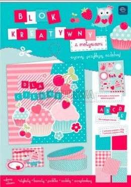 Blok kreatywny A4 z naklejkami PASTEL INTERDRUK 7539