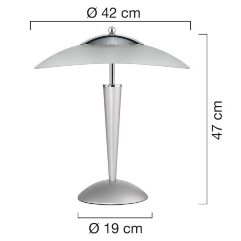 Lampka biurkowa UNILUX CRISTAL, metaliczna szara dotykowy włącznik, 400064642