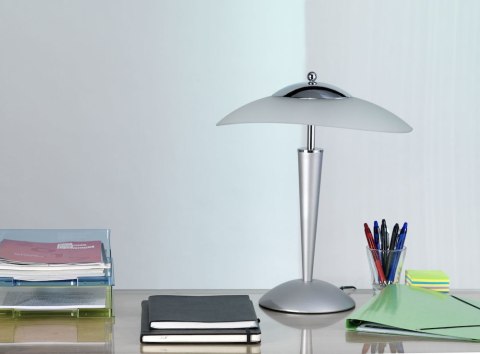 Lampka biurkowa UNILUX CRISTAL, metaliczna szara dotykowy włącznik, 400064642