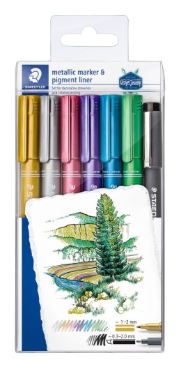 Marker metaliczny, okrągła końcówka, M, 6 szt. + 308C2-9 gratis, Staedtler S 8323-SWP6P