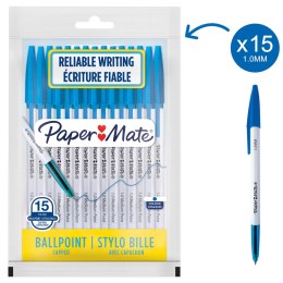 Długopis ze skuwką Paper Mate 045 medium (1,0 mm) niebieski 15 szt. 2108127