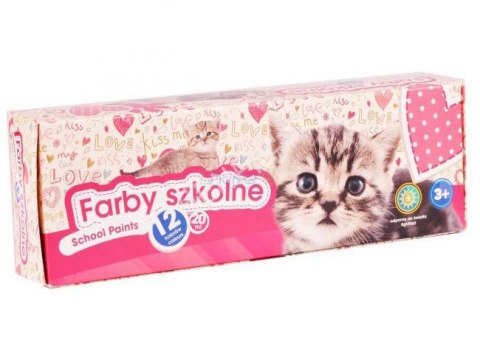 Farby szkolne Kotki 12 kolorów 20 ml AS, 3012160090