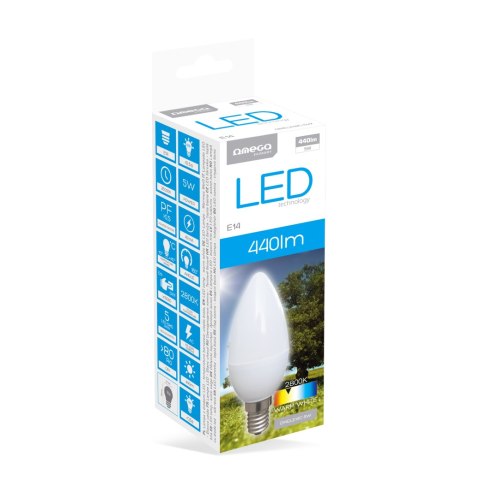 Żarówka LED Omega E14/5W/ciepła/440lm/OMELE14C-5W-2800K