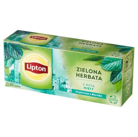 Herbata LIPTON GREEN MINT 25 torebek zielona z nutą mięty