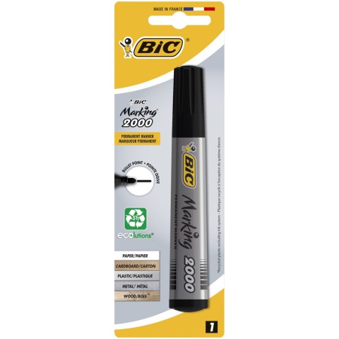 Marker permanentny BIC 2000 Ecolutions czarny okrągła końcówka Blister 1szt, 8755761