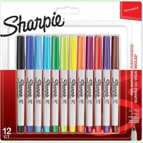 Markery permanentny SHARPIE ULTRAFINE 12szt.-zestaw 2065408