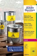 Etykiety Heavy Duty L6128-20 Q30 żółte 20 ark. poliestrowe Avery Zweckform (X)