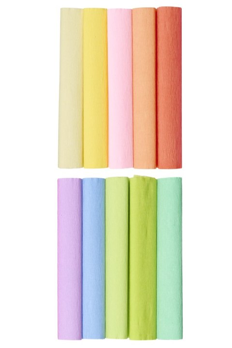 Bibuła marszczona Creatinio 25x200 mały mix pastelowy komplet 10 sztuk 400153933 TOP-2000