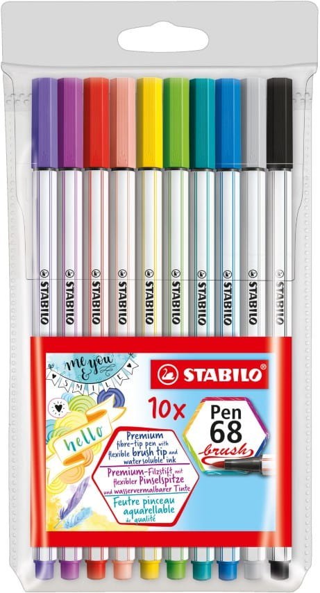 Flamaster Pen 68 BRUSH etui 10 szt. 568/10-11 STABILO