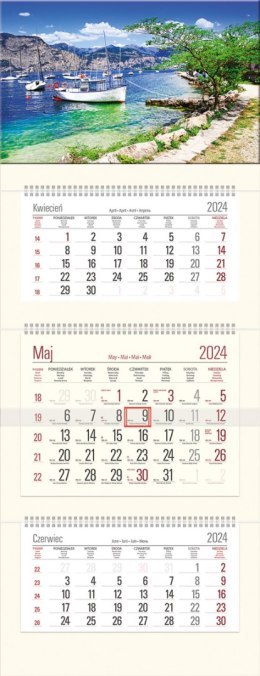 Kalendarz trójdzielny z główką (T08) ZATOKA- krem 2024 TELEGRAPH