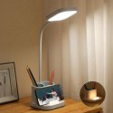 Lampka biurkowa, akumulator, led PLATINET 4W biała, przybornik na długopisy, ładowarka, PEN HOLDER PDL008