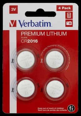 Baterie VERBATIM LITHIUM CR2016 BLISTER 4szt. 49531