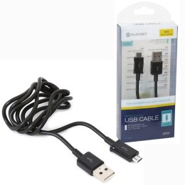 Kabel USB TYPE USB TO MICRO USB czarny 1metr 2A PLATINET PUC1MBB