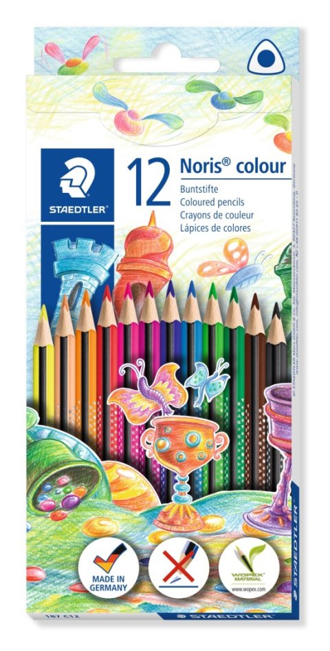 Kredki Noris colour, Wopex, trójkątne, 12 kol., Staedtler S 187 C12