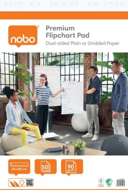 Blok Nobo Premium do flipcharta w rolce, 60x85cm, 50 kartek 90g.(gładkie/w kratkę)