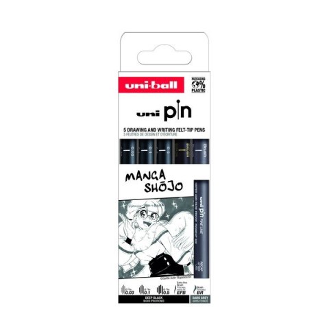 Cienkopis PIN 200, ZESTAW 5 SZT_MANGA_SHOJO