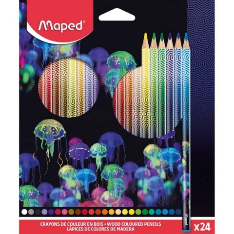 Kredki Deepsea 24 szt. pudełko z zawieszką Maped 831705