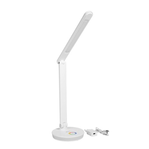 Lampka biurkowa biała LED 12W PDL400RGBW USB RGB CHARGING PORT WHITE Platinet