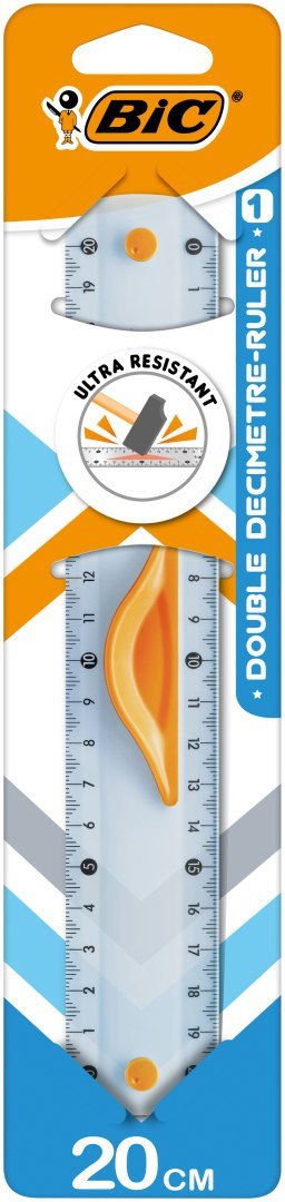 Linijka dwustronna z uchwytem 20cm Double Ruler BIC 9926561