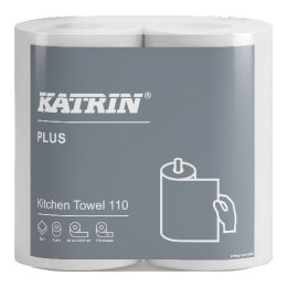 Ręczniki kuchenne KATRIN PLUS Kitchen 89673 (2 rolki) białe, 2W, 110 listków, 24metry