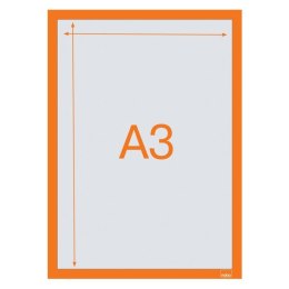 Samoprzylepna, magnetyczna ramka Nobo na plakat (2 szt.), A3, pomarańczowa