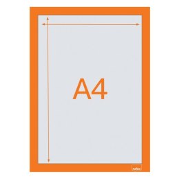 Samoprzylepna, magnetyczna ramka Nobo na plakat (2 szt.), A4, pomarańczowa