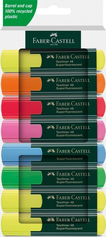 Zakreślacz 1548 8 Kol. Neonowych opakowanie Kartonowe Faber-castell