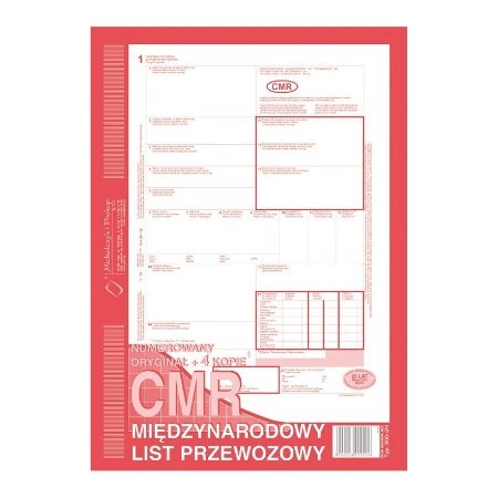 800-2N CMR numerowany międzynarodowy list przewozowy (1+3), A4 80 kartek, MICHALCZYK&PROKOP