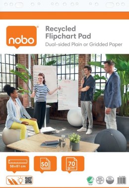 Blok Nobo Recycled do flipcharta (2 szt.), 58x81cm, 50 kartek 70g.(gładkie/w kratkę)