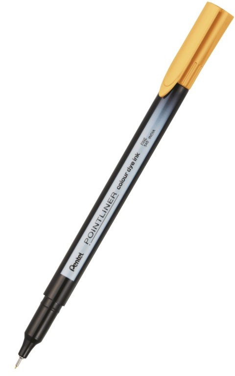 Cienkopis pointliner colour, ciemnożółty z tuszem na bazie wody, S40-Y PENTEL