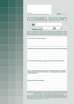 Dziennik budowy A4, 40 stron offset, 10-603-S11 DOTTS