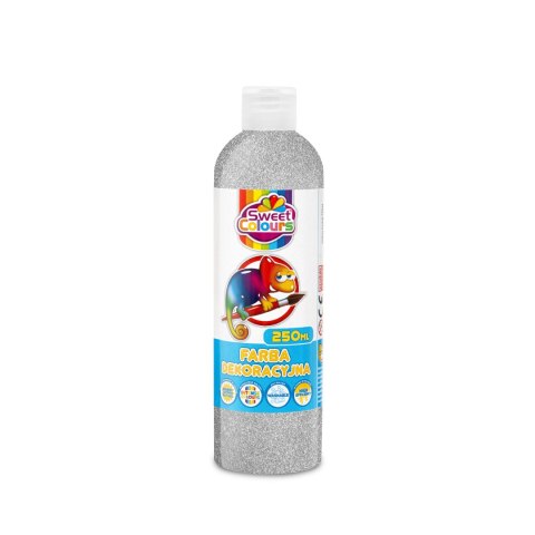 Farby plakatowe brokatowe 250ml.srebrna OTOCKI
