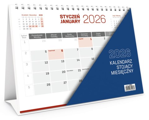 Kalendarz stojący miesięczny KB034B mix 2026 WOKÓŁ NAS