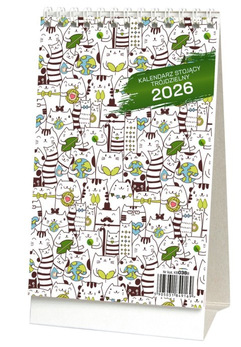 Kalendarz stojący trojdzielny KB038B mix 2026 WOKÓŁ NAS