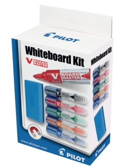 Komplet markerów do tablic 4szt V-BOARD MASTER PILOT PIKIT-VBM-S5 suchościeralny 4 kolory + gąbka