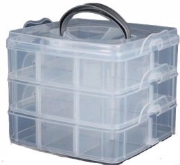Organizer pojemnik 18 przegródek 3 warstwy 15x15x12,5cm P2007623