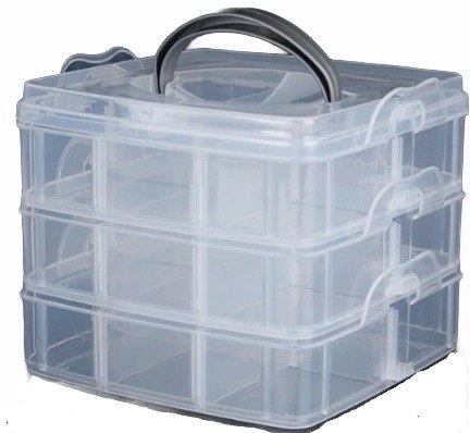 Organizer pojemnik 18 przegródek 3 warstwy 15x15x12,5cm P2007623