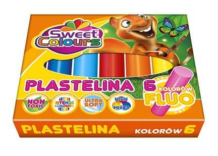 Plastelina 6kol.fluor KOMA