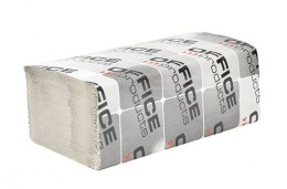 Ręczniki składane ZZ makulaturowe ekonomiczne , 1-warstwowe, 4000 listków, 20szt., szare, typu OFFICE PRODUCTS 22047241-10