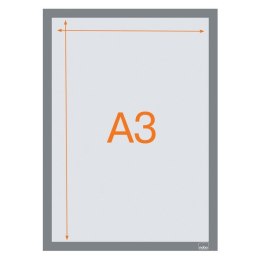 Samoprzylepna, magnetyczna ramka Nobo na plakat (2 szt.), A3, srebrna