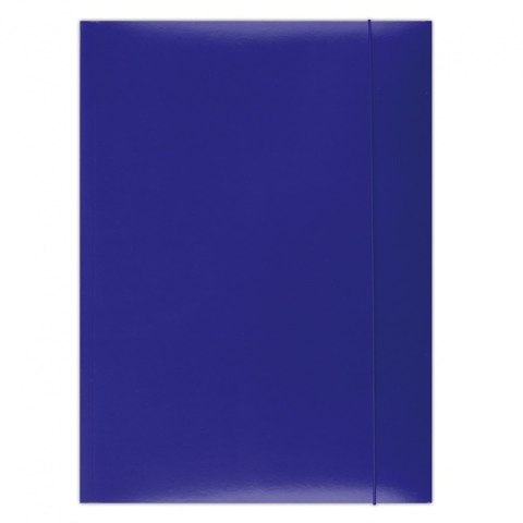 Teczka z gumką OFFICE PRODUCTS, karton/lakier, A4, 350gsm, 3-skrz., niebieska 21191141-01