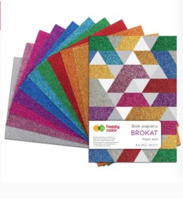 Blok BROKAT, A4, 10 ark, 150g, 10 kolorów, HAPPY COLOR HA 3815 2030-BR