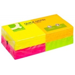 Bloczek samoprzylepny Q-CONNECT Rainbow, 76x76mm, 4x3x80 kart., neon, mix kolorów