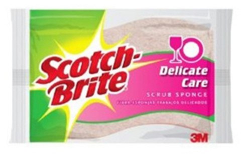 Gąbka do zmywania SCOTCH BRITE, celulozowa, do szkła i porcelany, różowa