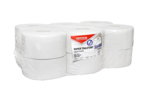 Papier toaletowy makulaturowy Jumbo, 1-warstwowy, 120m, 12szt., biały, typu OFFICE PRODUCTS 22046139-14