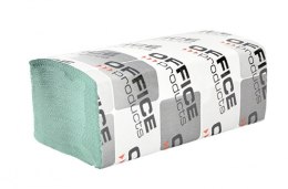 Ręczniki składane ZZ makulaturowe ekonomiczne , 1-warstwowe, 4000 listków, 20szt., zielone, typu OFFICE PRODUCTS 22047251-02