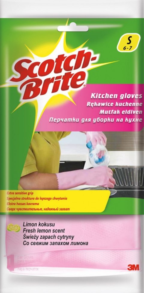 Rękawice SCOTCH BRITE_ Kuchenne, rozm. S, różowe